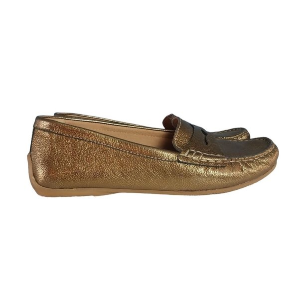 Clark's Artisan Doraville Nest Gold Leather Slip-On Loafers Shoes Women's Sz 7 W - Picture 3 of 9